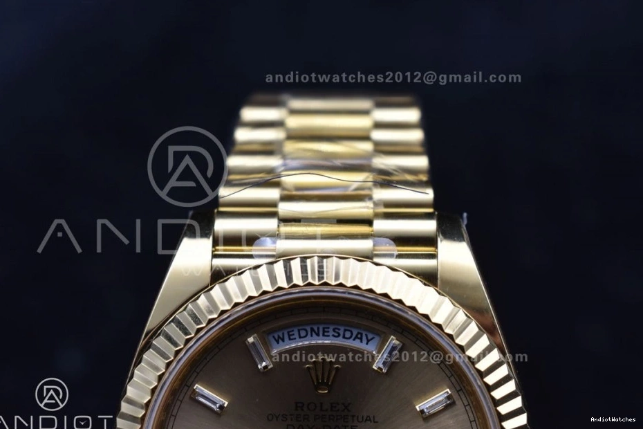 1:1 Sustainable 654 228238 President YG Day Dial On (Gain Best Date Edition Bracelet Gold 40 Crystal ARF Weight) VR3255 0507